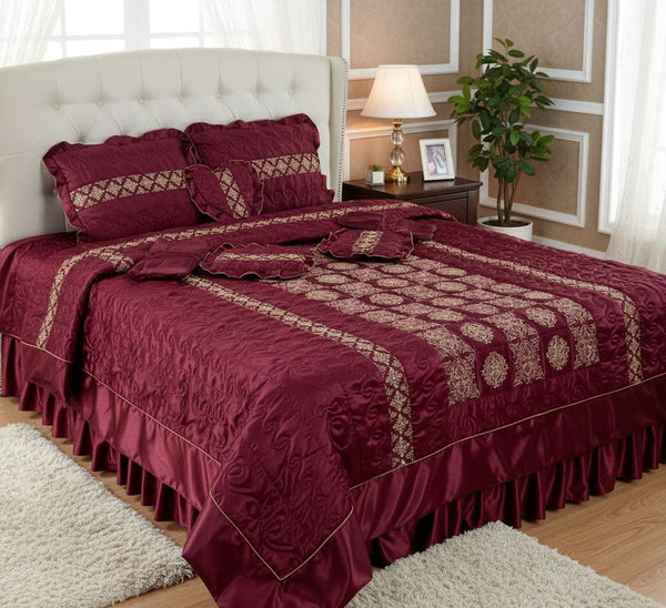 SILK NEW DESIGN 9 PCS RAZAI SET & 8 PCS BEDCOVER